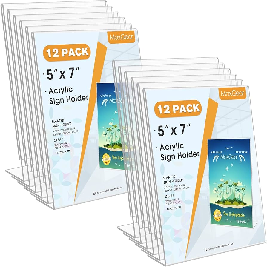 Amazon.com : MaxGear Acrylic Sign Holder, 5 X 7 inches Clear